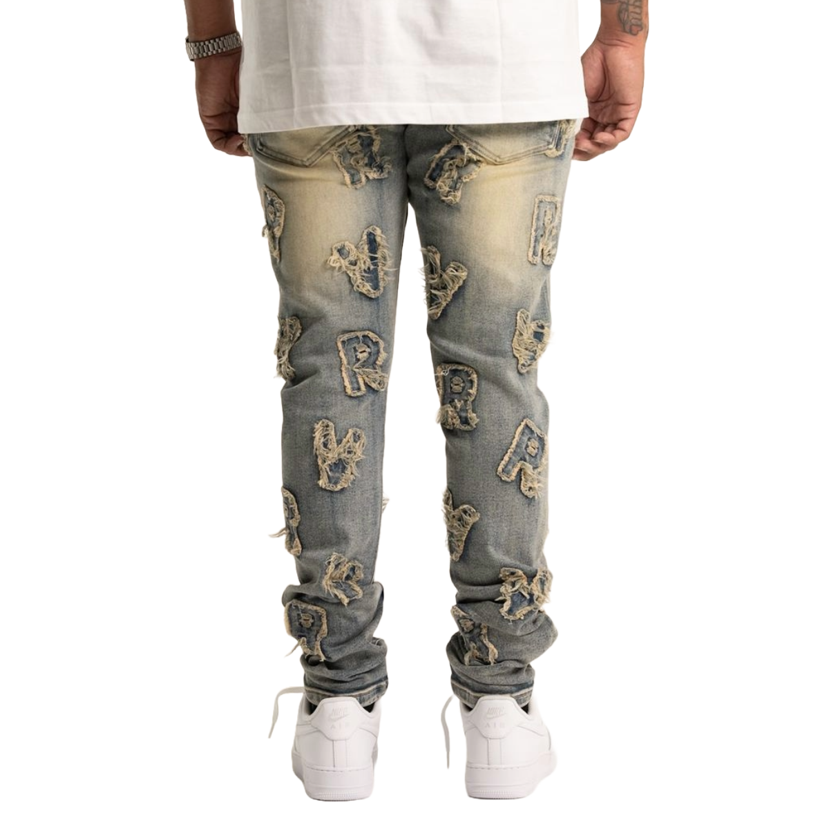 RVR 'PATCHES' ML-04 BLUE WASH SKINNY DENIM