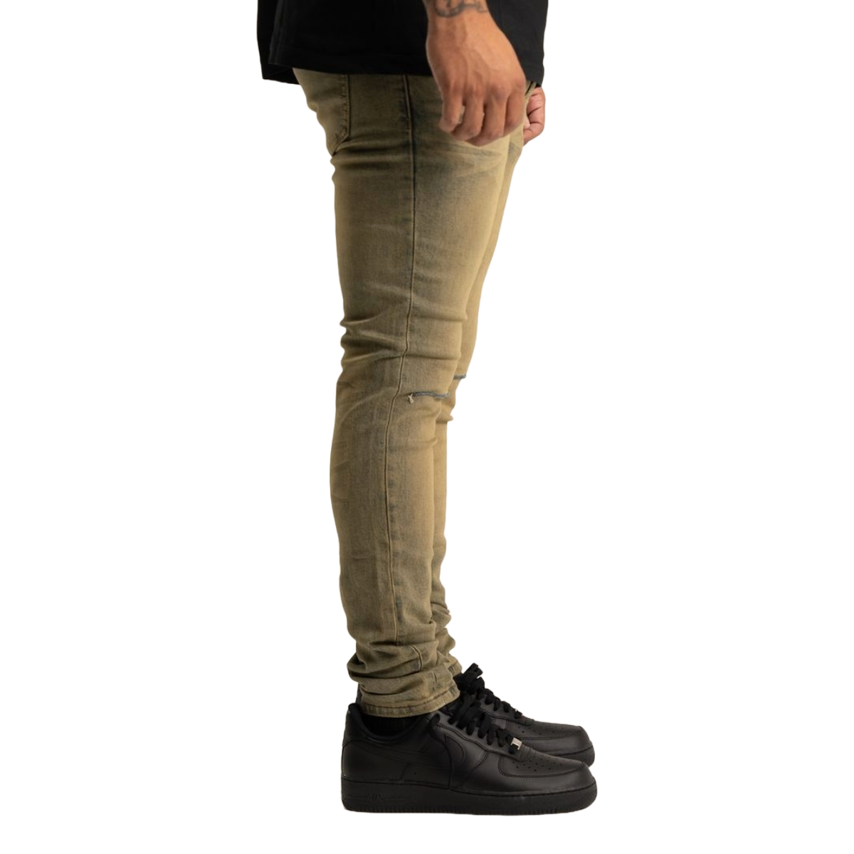 RVR 'ORIGIN' KS-02 RIPPED VINTAGE BLUE SKINNY DENIM