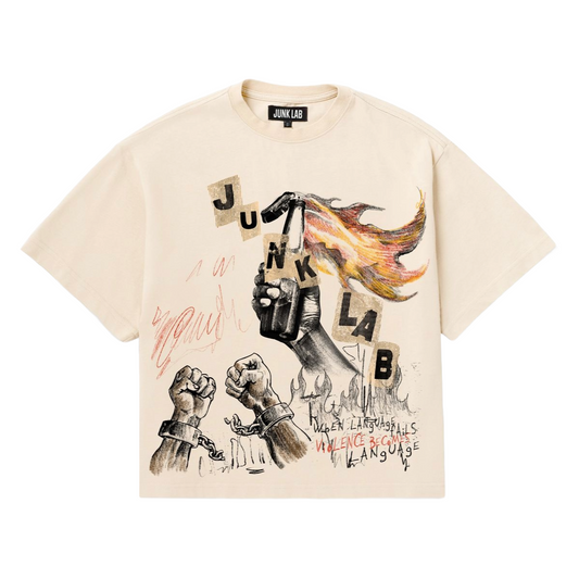 JUNKLAB "MOLOTOV" T-SHIRT (CREAM)