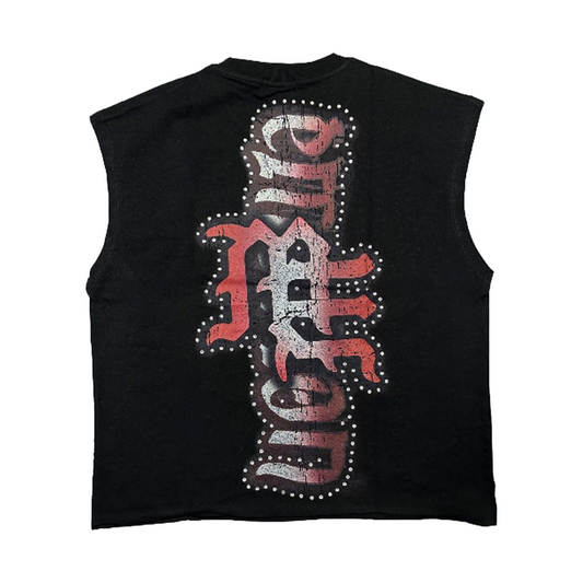 ME 'GOBLIN' RHINESTONE TEE - BLACK