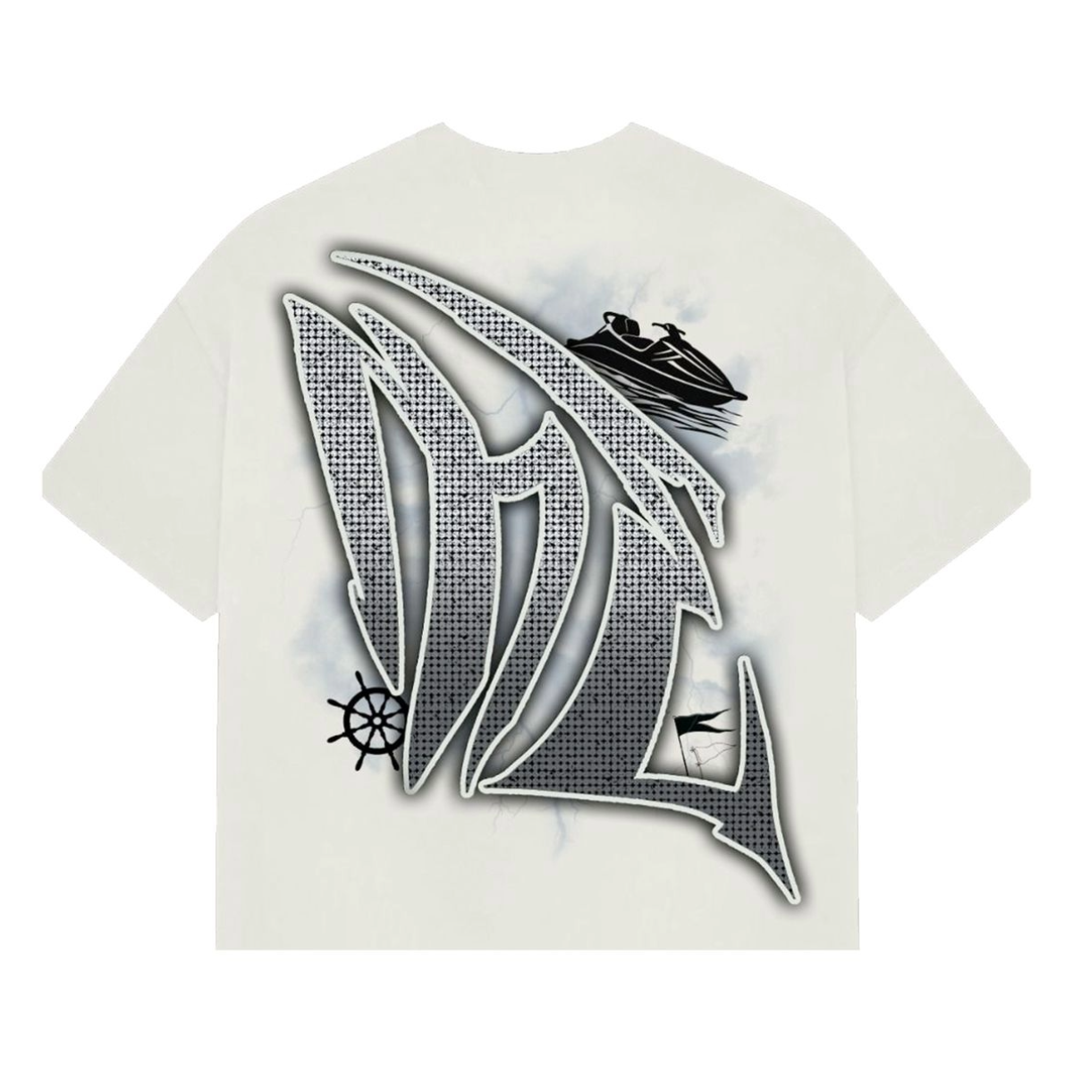 ME 'JETSKI' RHINESTONE TEE - WHITE