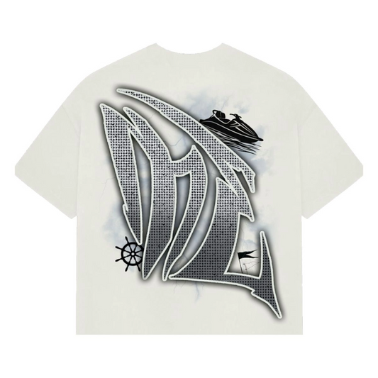 ME 'JETSKI' RHINESTONE TEE - WHITE