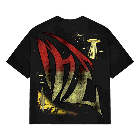 ME 'RANGER' RHINESTONE TEE - BLACK