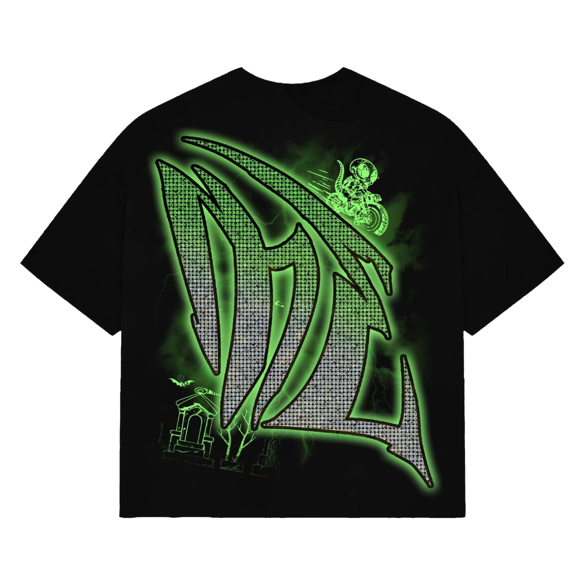 ME 'GOBLIN' RHINESTONE TEE - BLACK