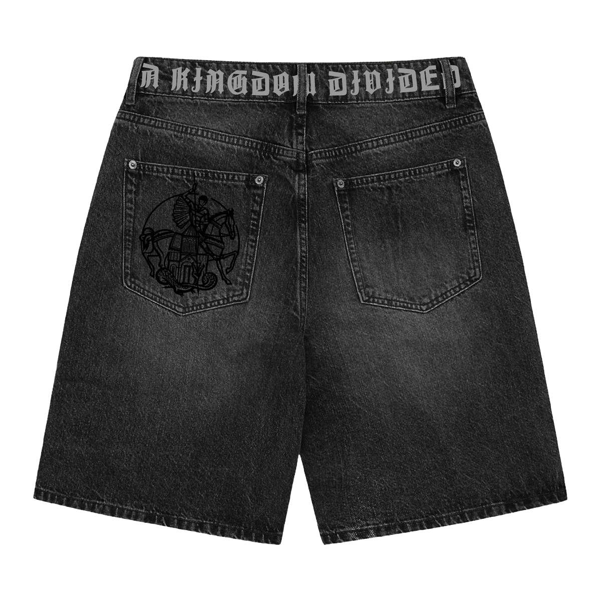 SH 'CARLOMAN' EMBOSSED JORTS - BLACK WASH