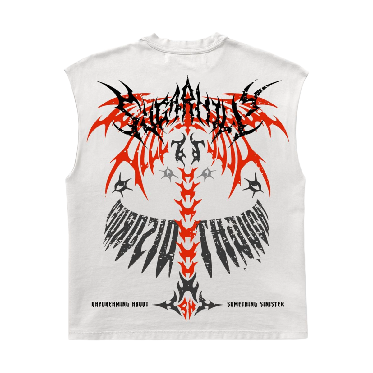 SH 'SINISTER' CUTOFF TEE - WHITE