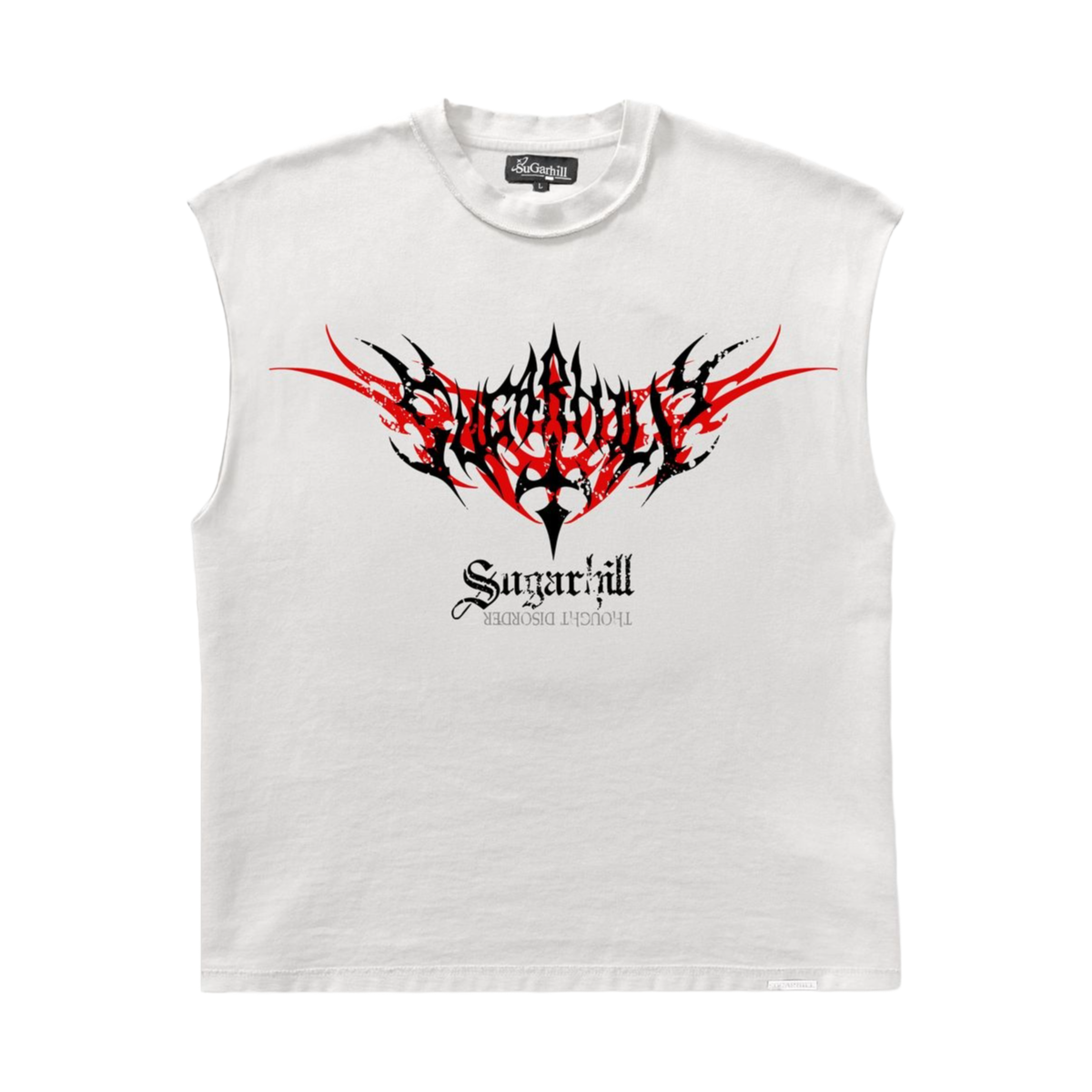 SH 'SINISTER' CUTOFF TEE - WHITE