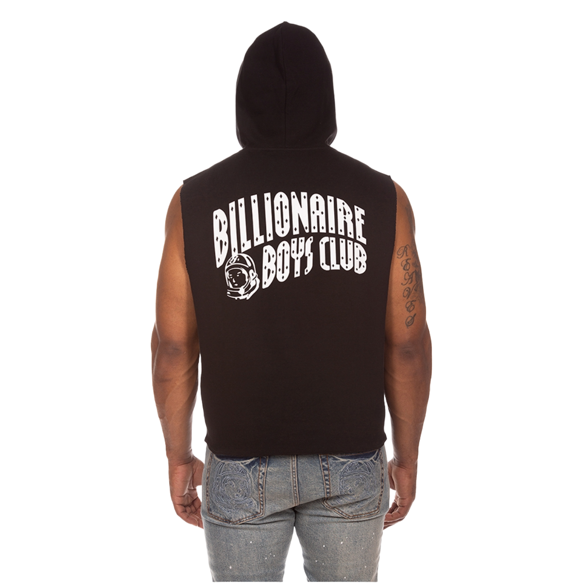 BB SPACE SLEEVELESS HOODIE - BLACK