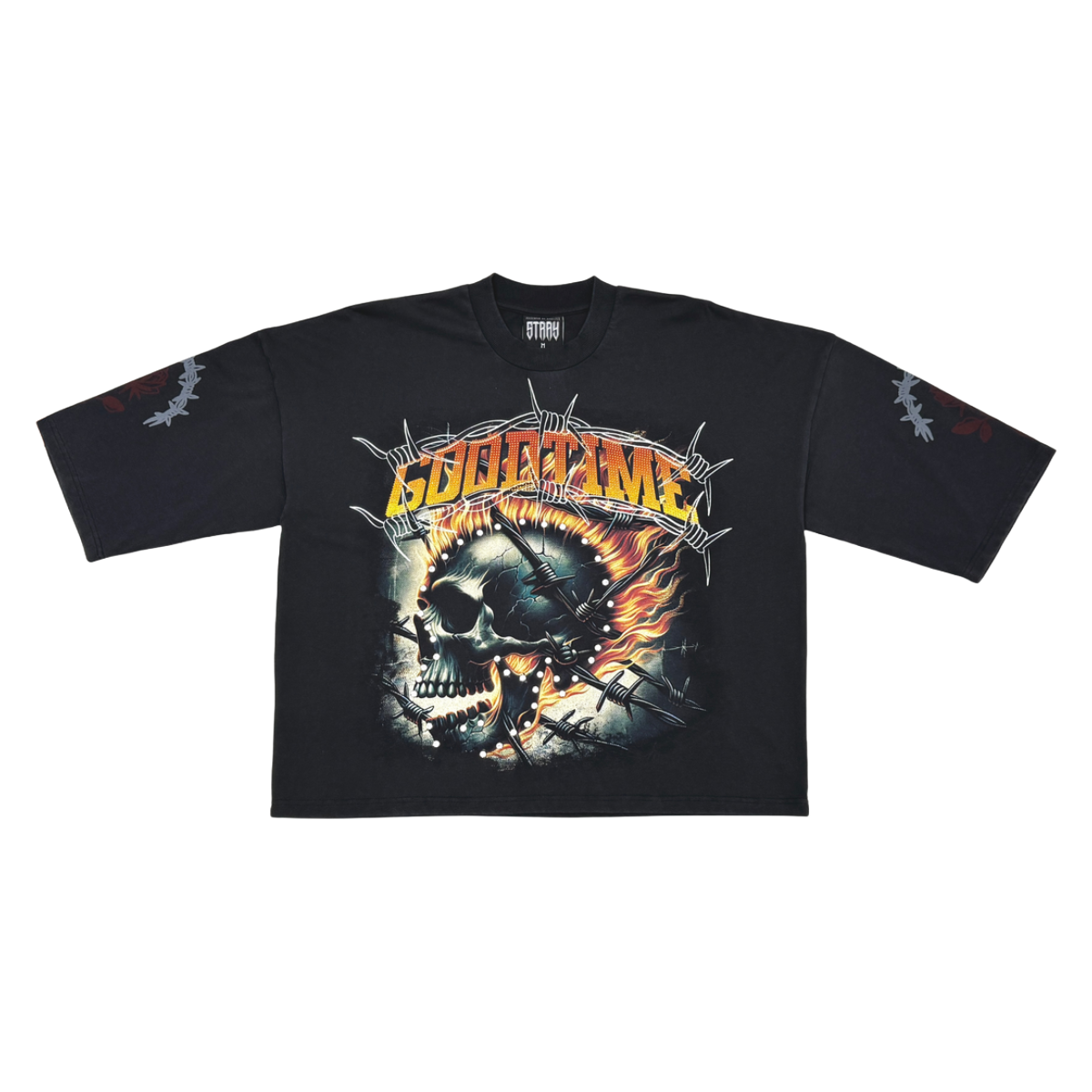 STRAY ROCKSTAR TEE - BLK/ORG