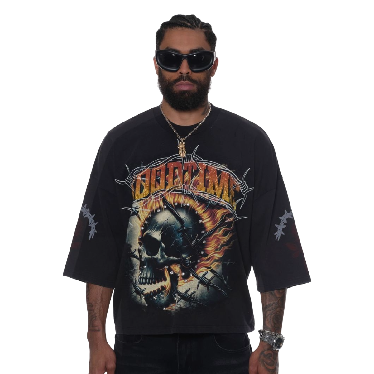 STRAY ROCKSTAR TEE - BLK/ORG