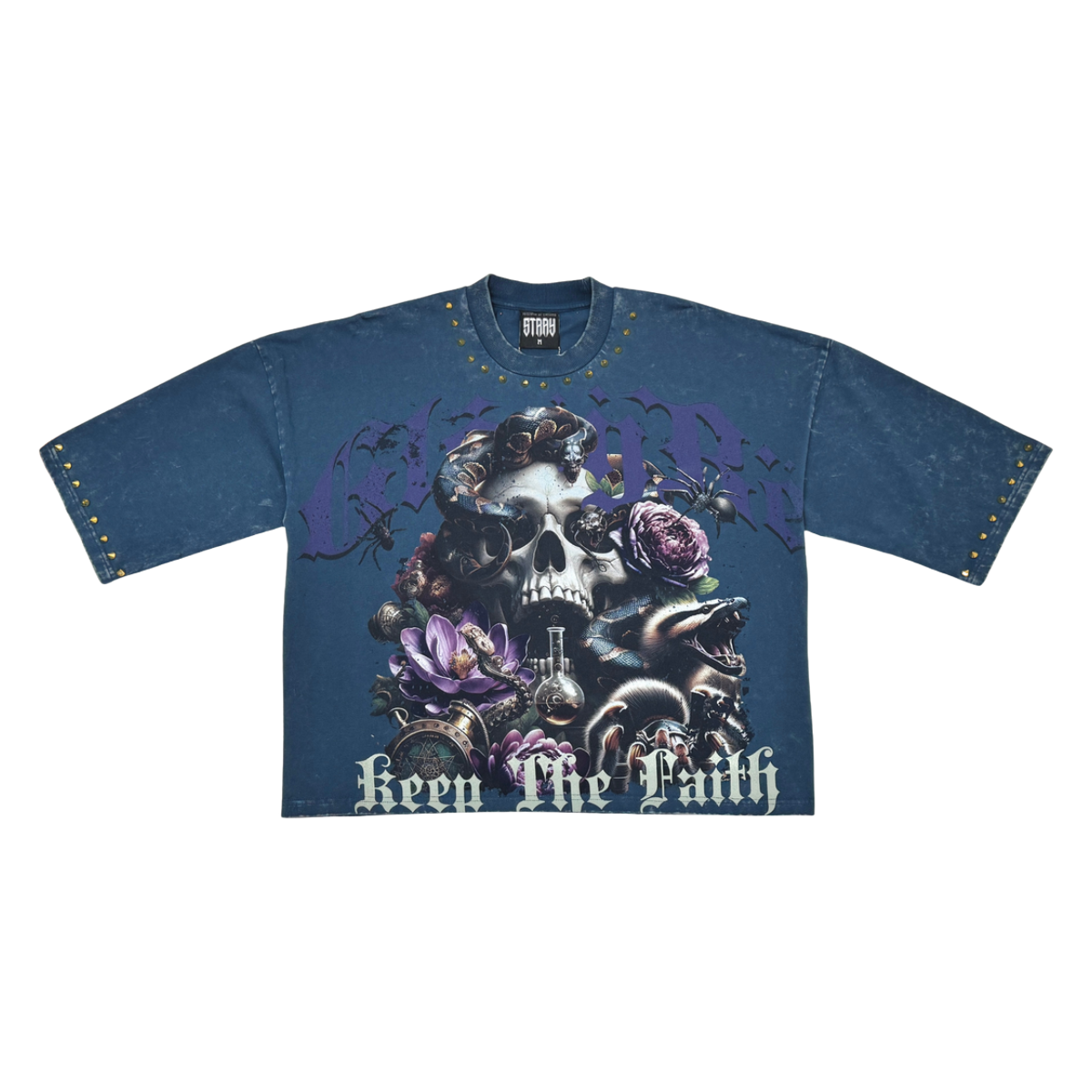 STRAY SERPENT TEE - NAVY