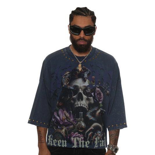 STRAY SERPENT TEE - NAVY