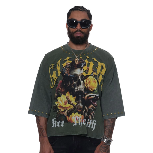 STRAY SERPENT TEE - DARK GREEN
