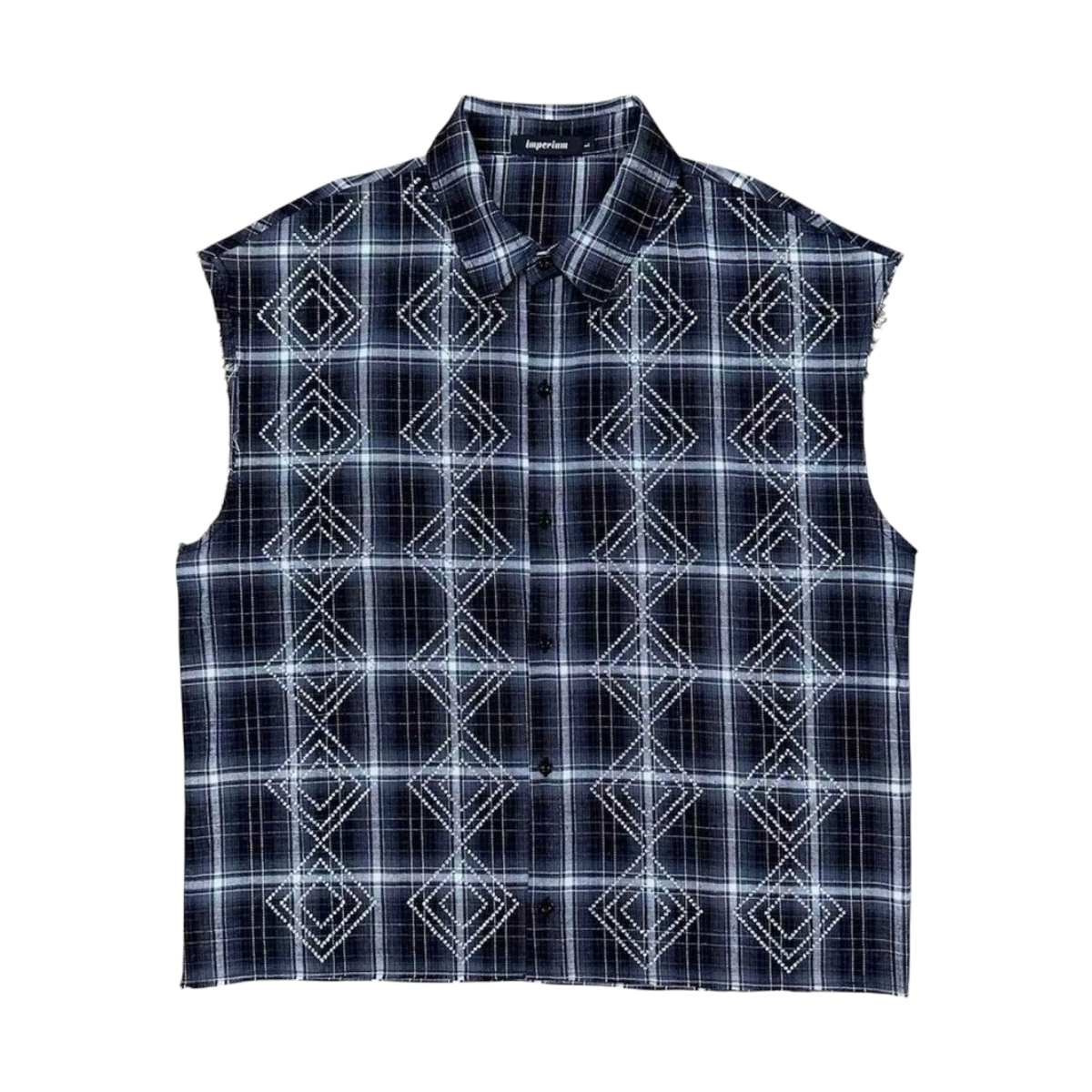 PRESTIGE BLUE IMPERIUM RHINESTONE FLANNEL
