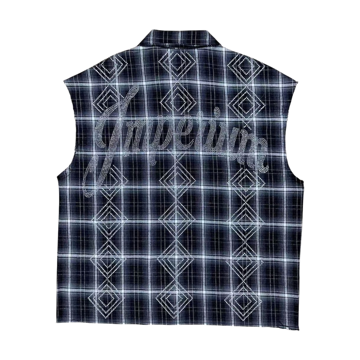 PRESTIGE BLUE IMPERIUM RHINESTONE FLANNEL