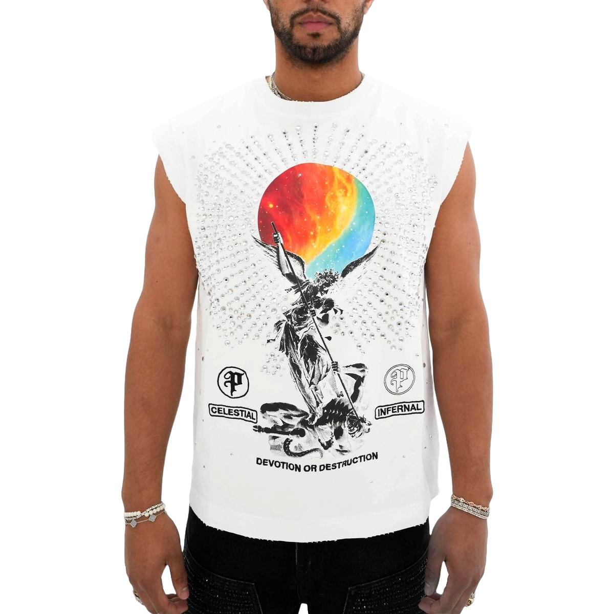 PREME SHOOTER SLEEVELESS TEE - WHITE
