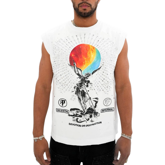 PREME SHOOTER SLEEVELESS TEE - WHITE