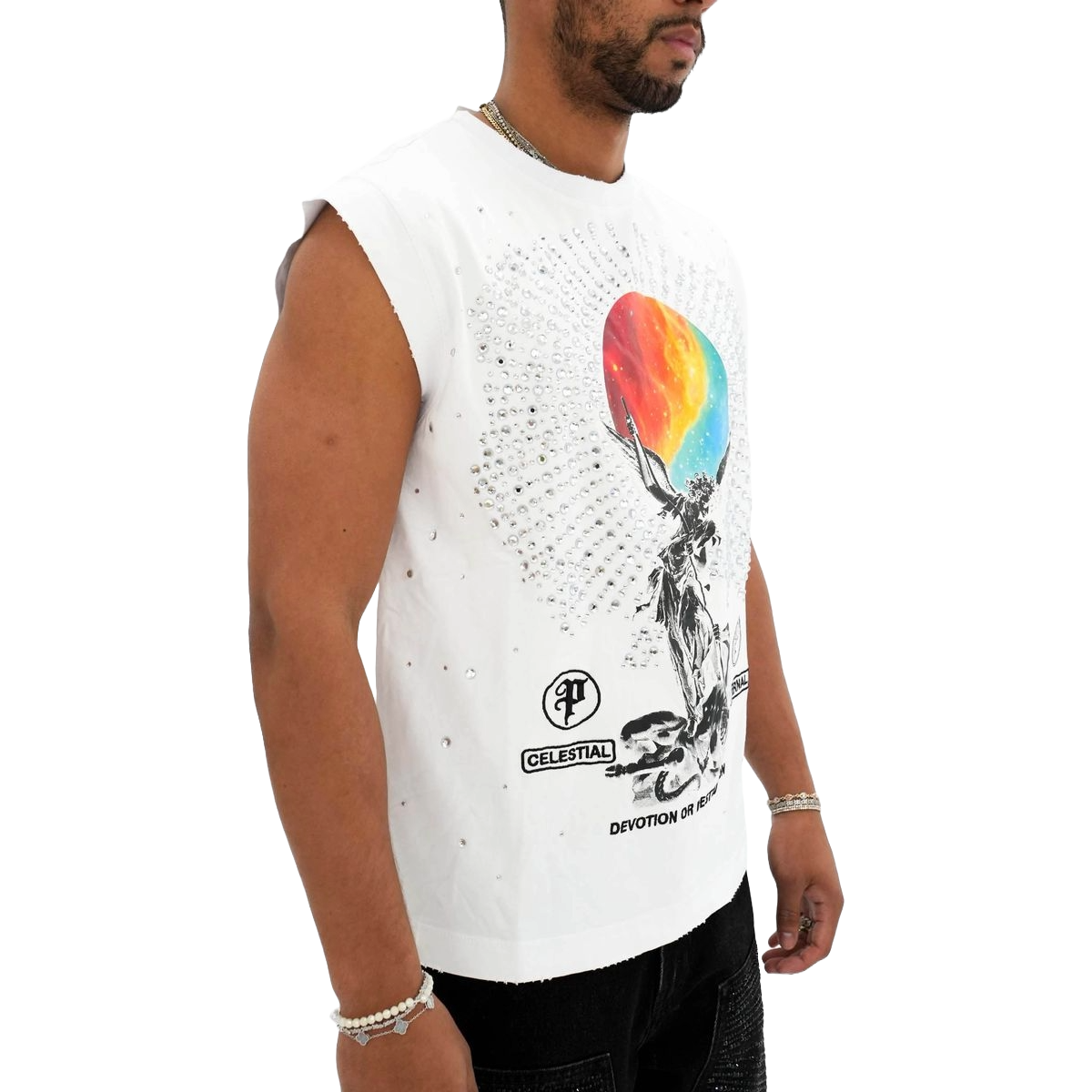 PREME SHOOTER SLEEVELESS TEE - WHITE