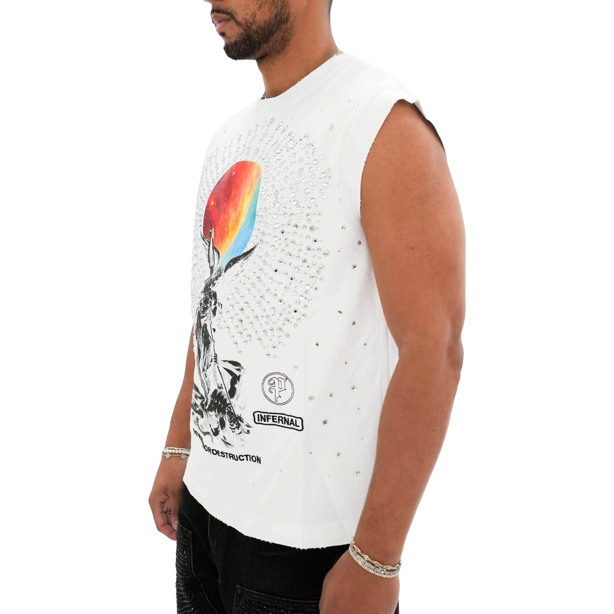 PREME SHOOTER SLEEVELESS TEE - WHITE