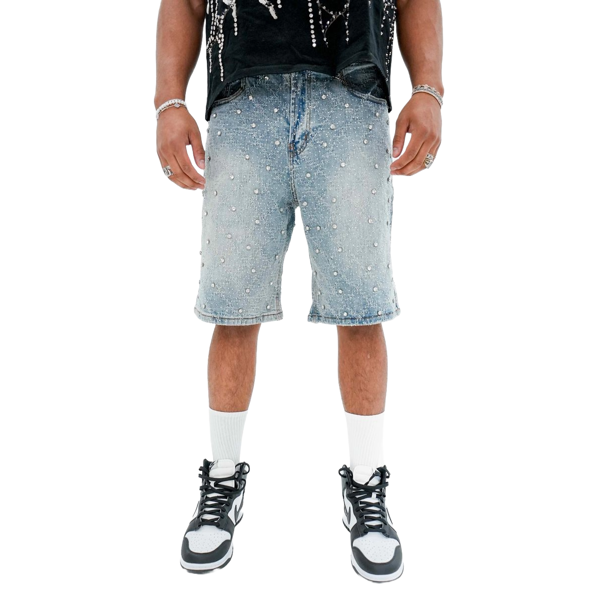 PREME 'CRYSTAL' BLUE DENIM SHORTS