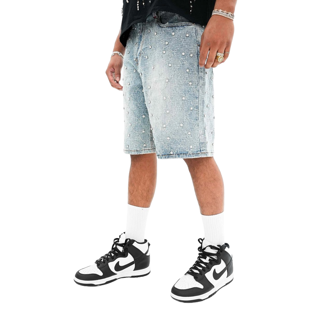 PREME 'CRYSTAL' BLUE DENIM SHORTS