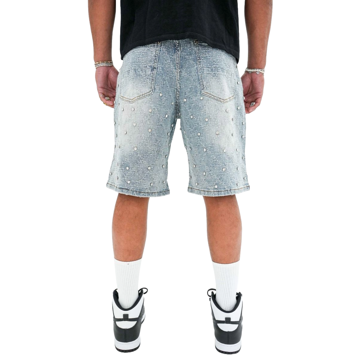 PREME 'CRYSTAL' BLUE DENIM SHORTS
