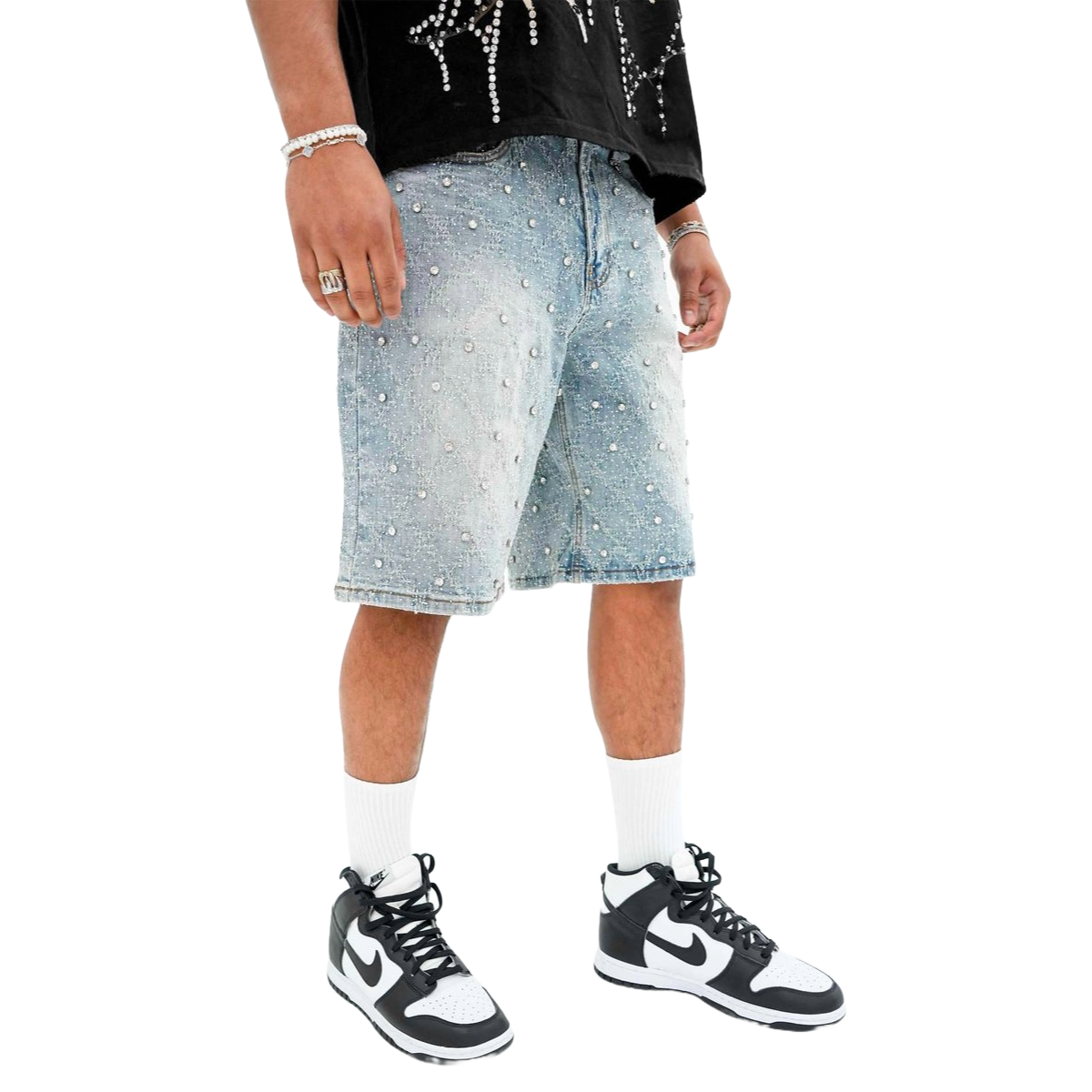 PREME 'CRYSTAL' BLUE DENIM SHORTS
