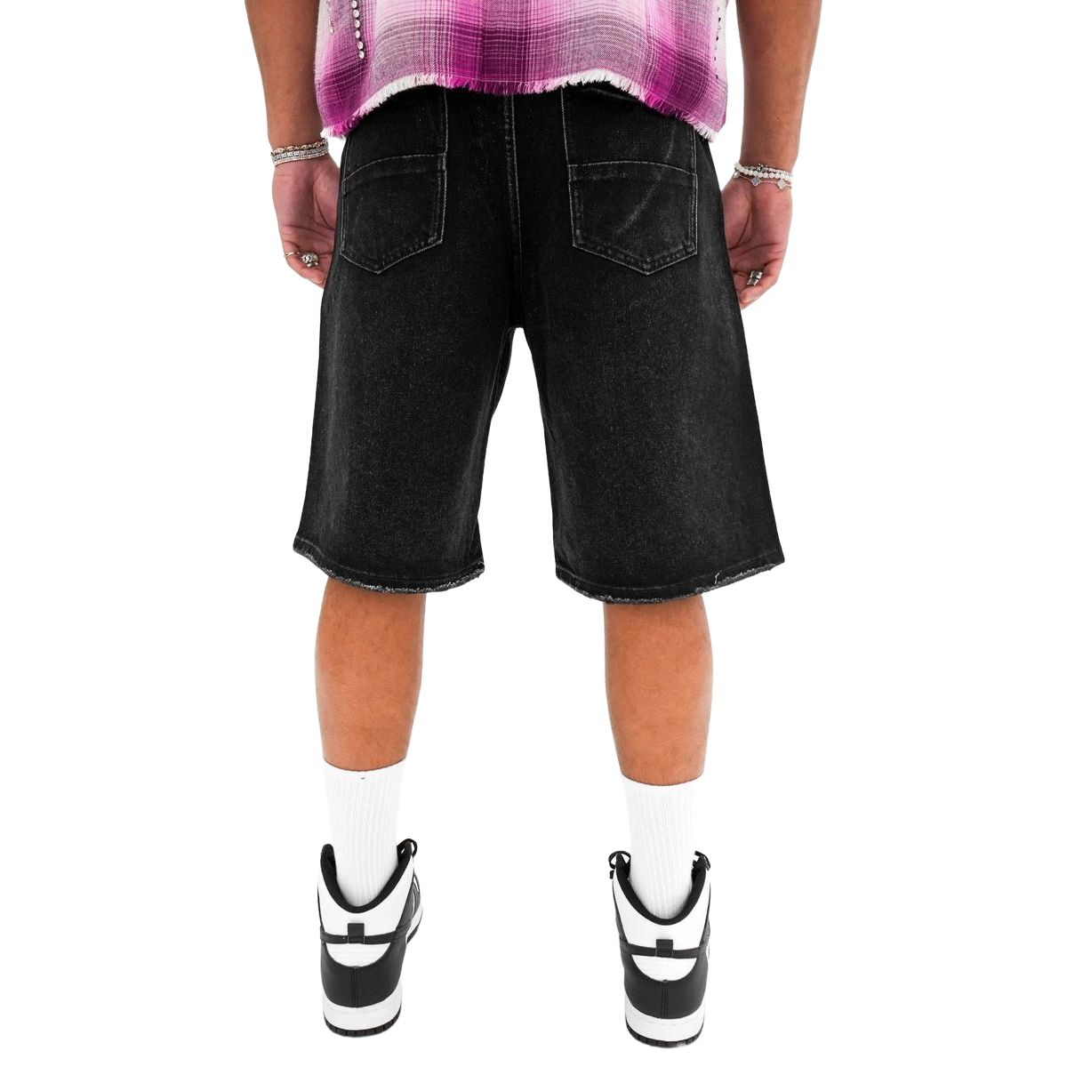 PREME 'DROPGEMS' BLACK DENIM SHORTS