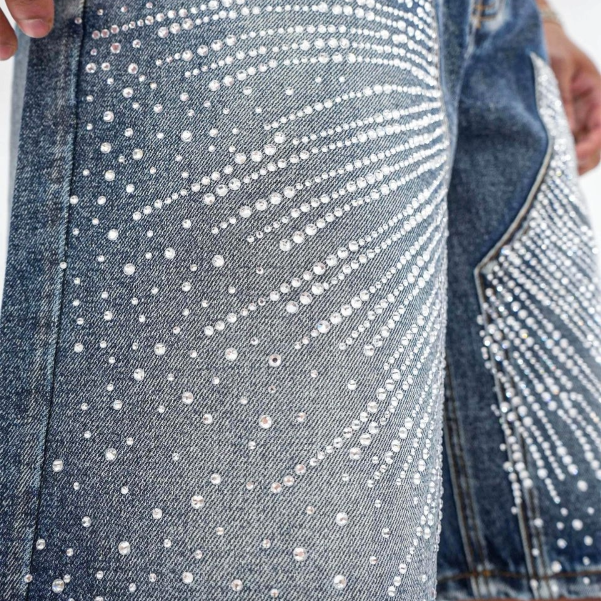 PREME 'DROPGEMS' INDIGO DENIM SHORTS