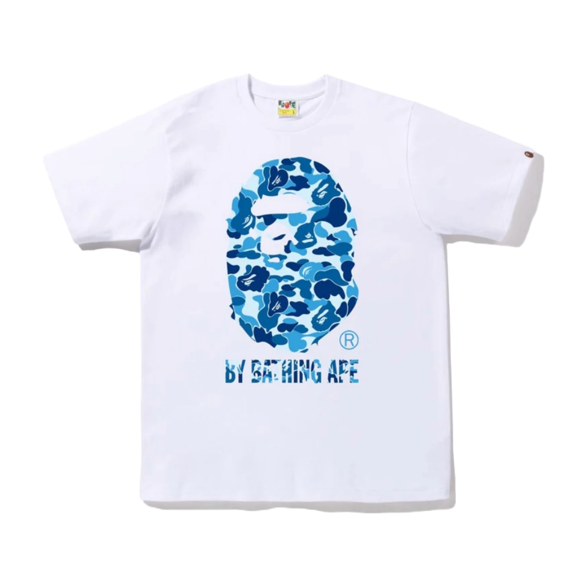 BAPE ABC CAMO BY BATHING TEE - WHITE/BLUE