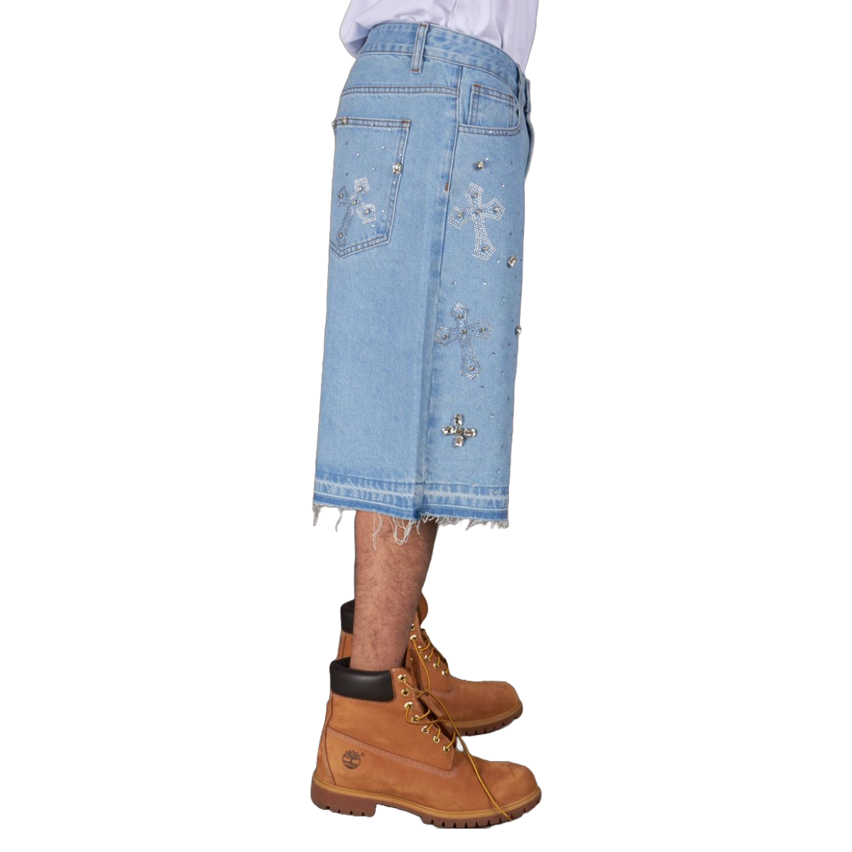 NME 'FELIX' JEAN SHORTS - LT BLUE