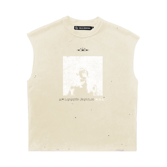 UNTOUCHABLE CUTOFF TEE - CREAM