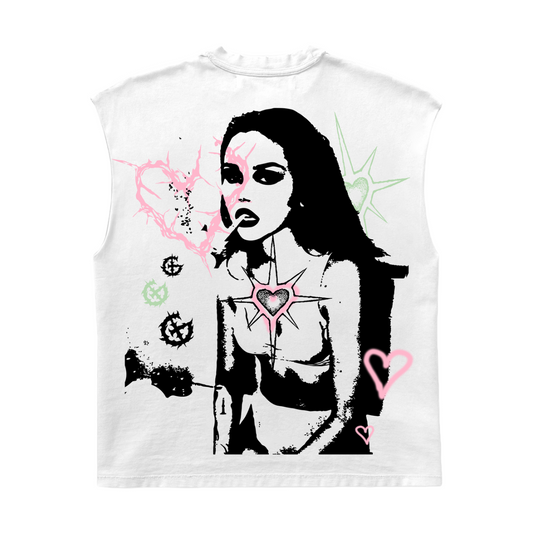INFLUENCER CUTOFF TEE - WHITE