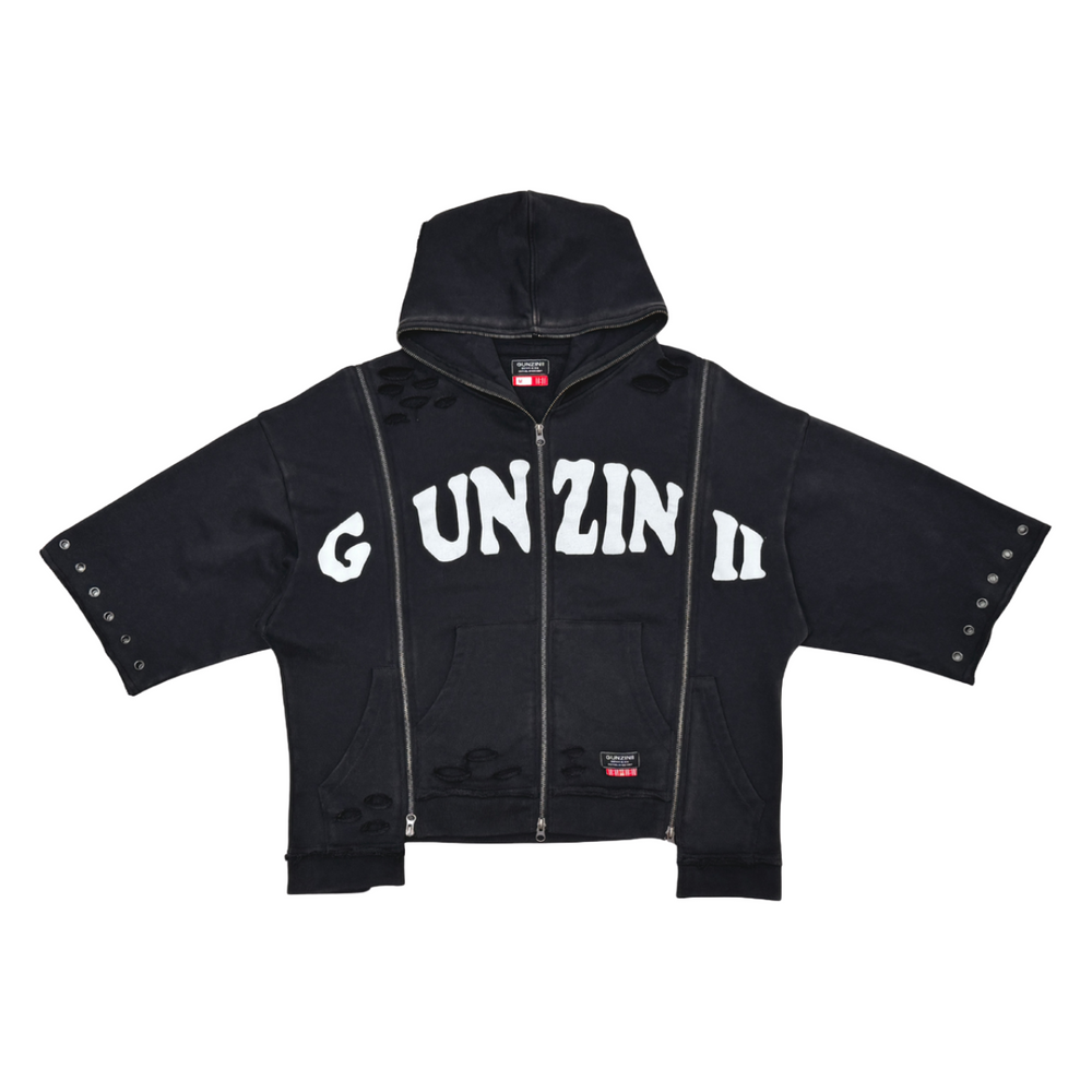 GUNZINII SS HOODIE - BLACK