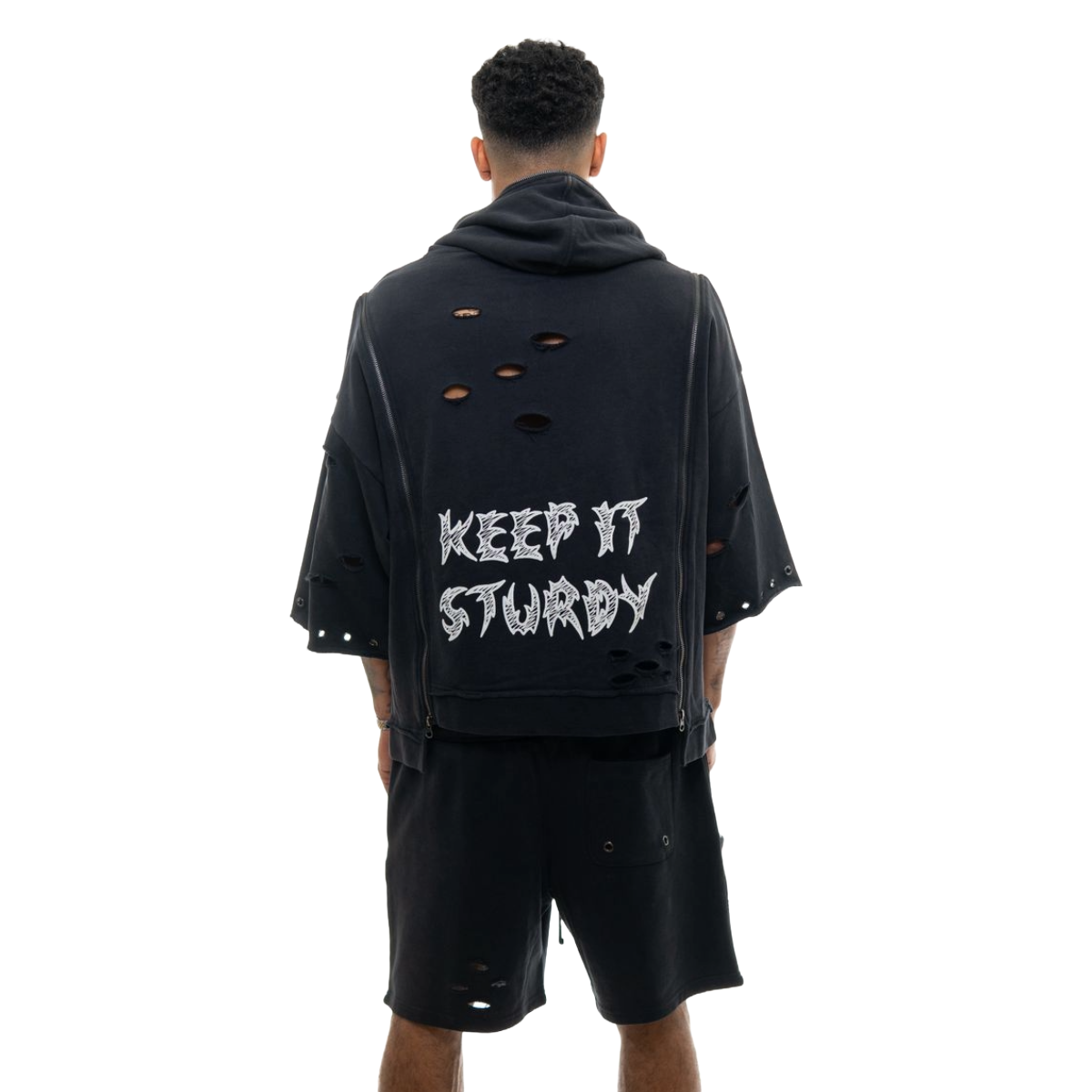 GUNZINII SS HOODIE - BLACK