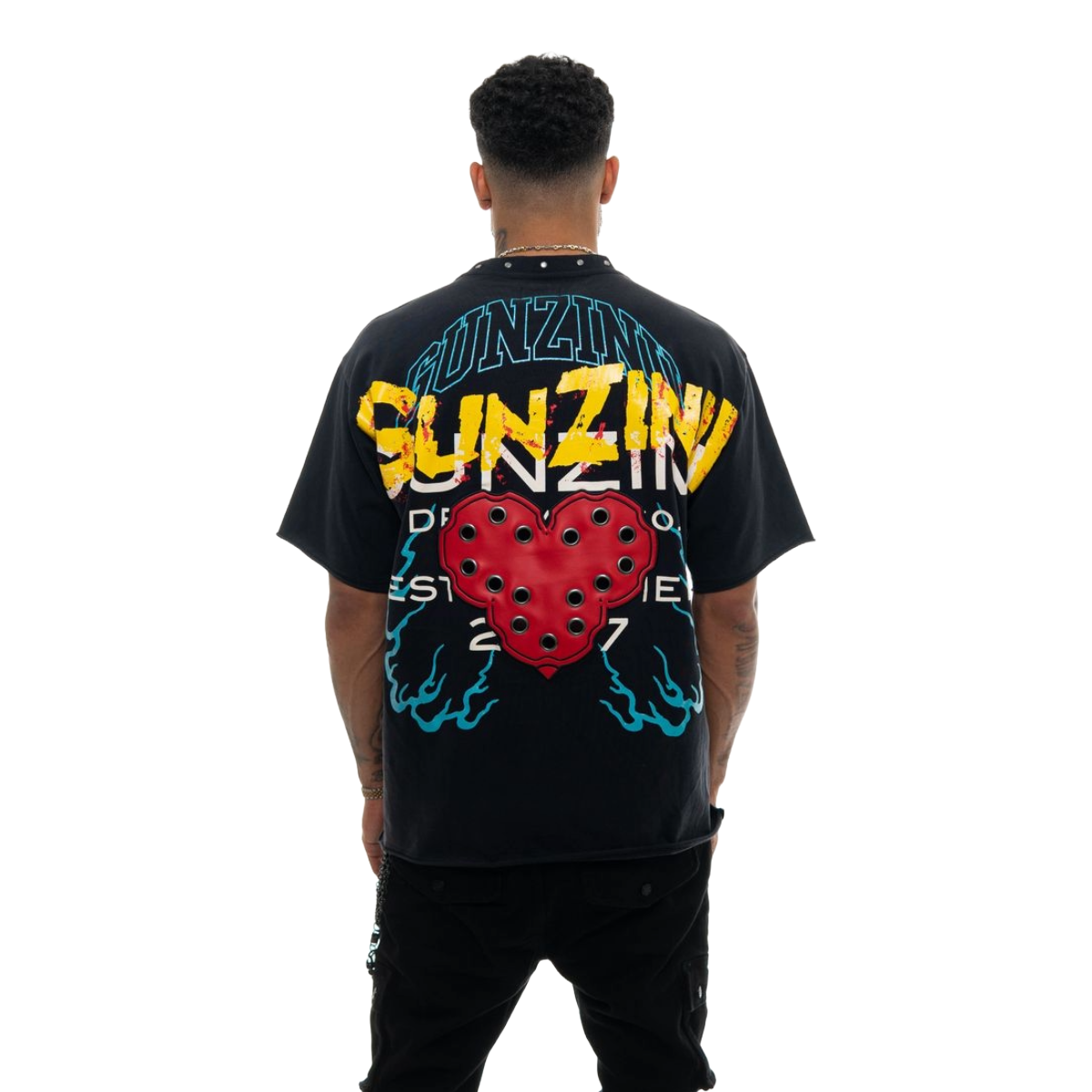 GUNZINII 'HEARTZ' TEE - BLACK