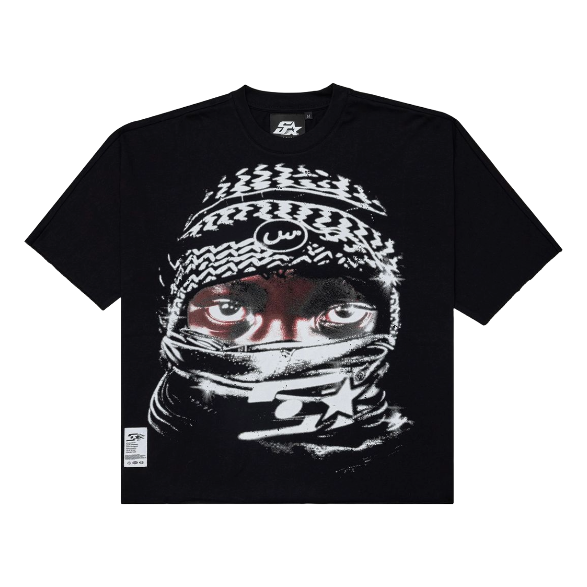 SANITY 'KEFFIYEH' TEE - BLACK