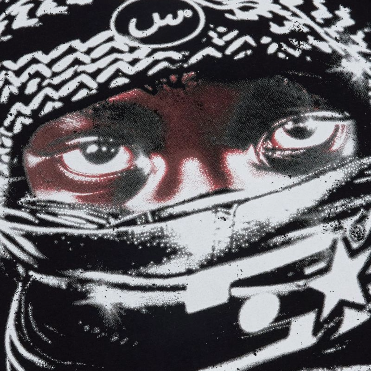 SANITY 'KEFFIYEH' TEE - BLACK