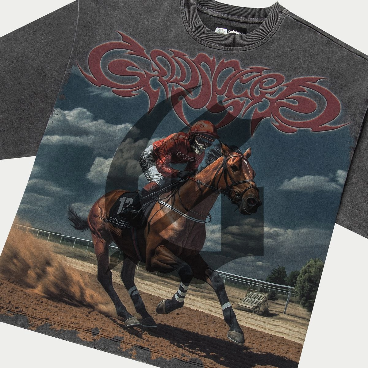 GODSPEED 'THOROUGHBRED' TEE - GREY WASH