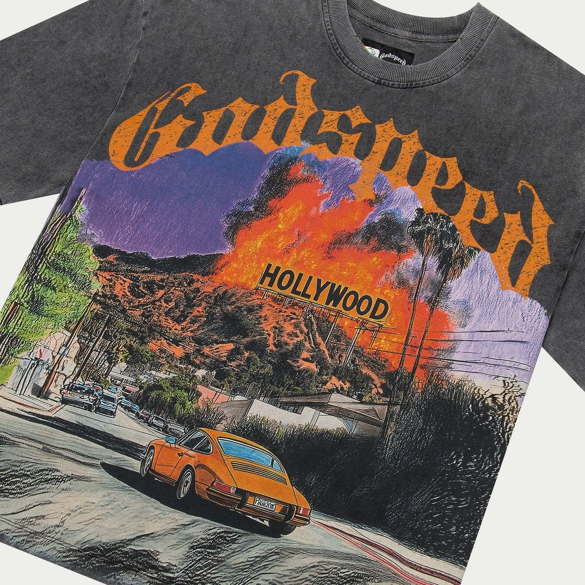 GODSPEED 'LOS SCANDALOUS' TEE - GREY WASH