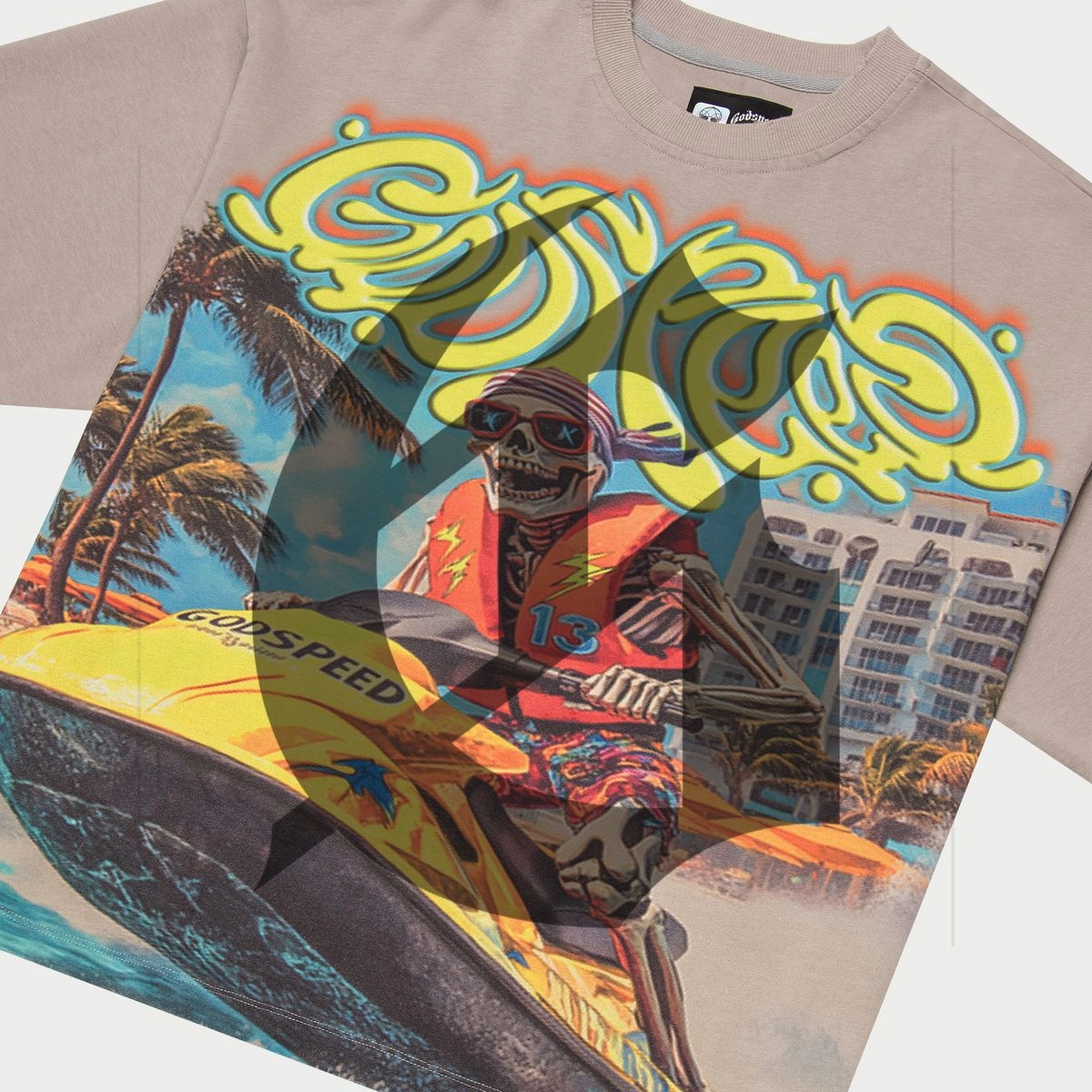 GODSPEED 'WAVE RUNNER' TEE - STONE WASH