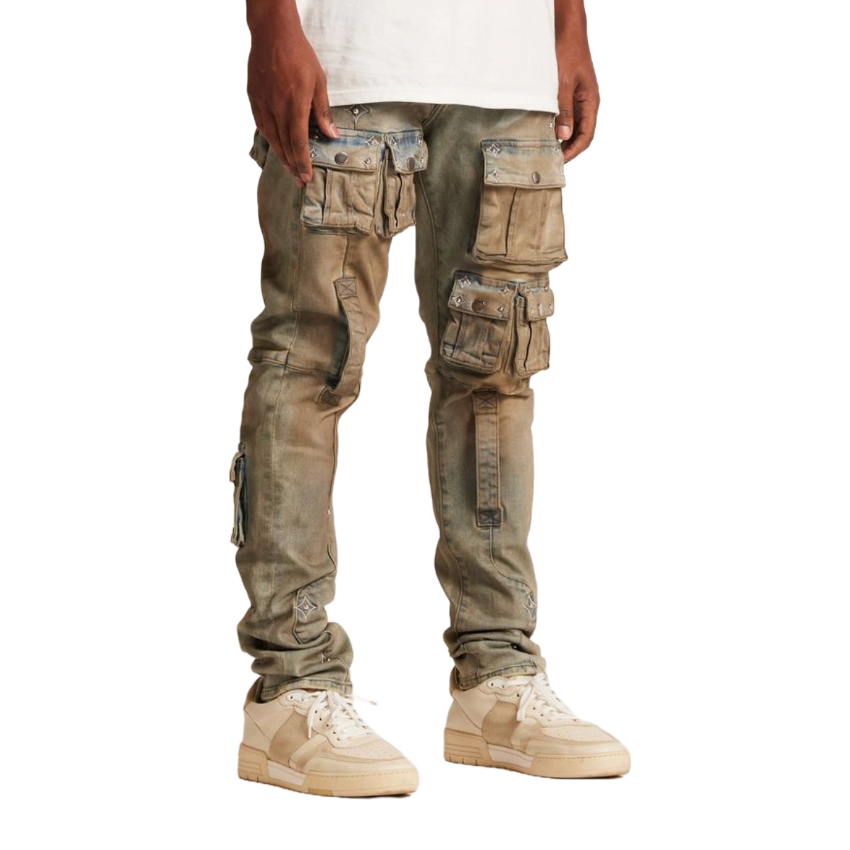 EMBELLISH CANUS CARGO DENIM - SAND WASH