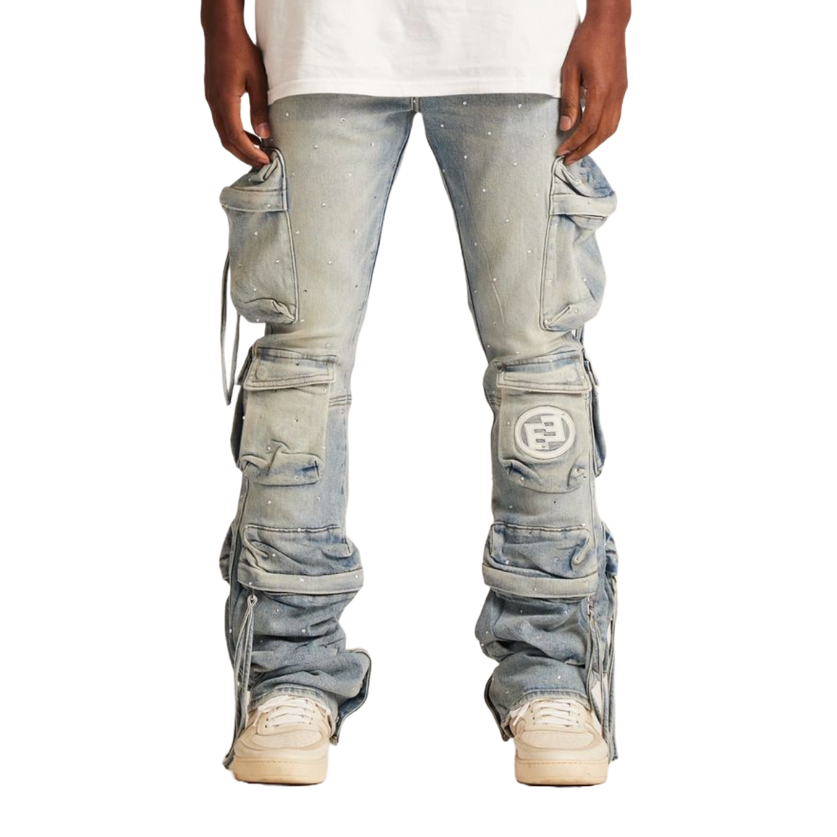 EMBELLISH HAWK CARGO FLARE - ICED BLUE