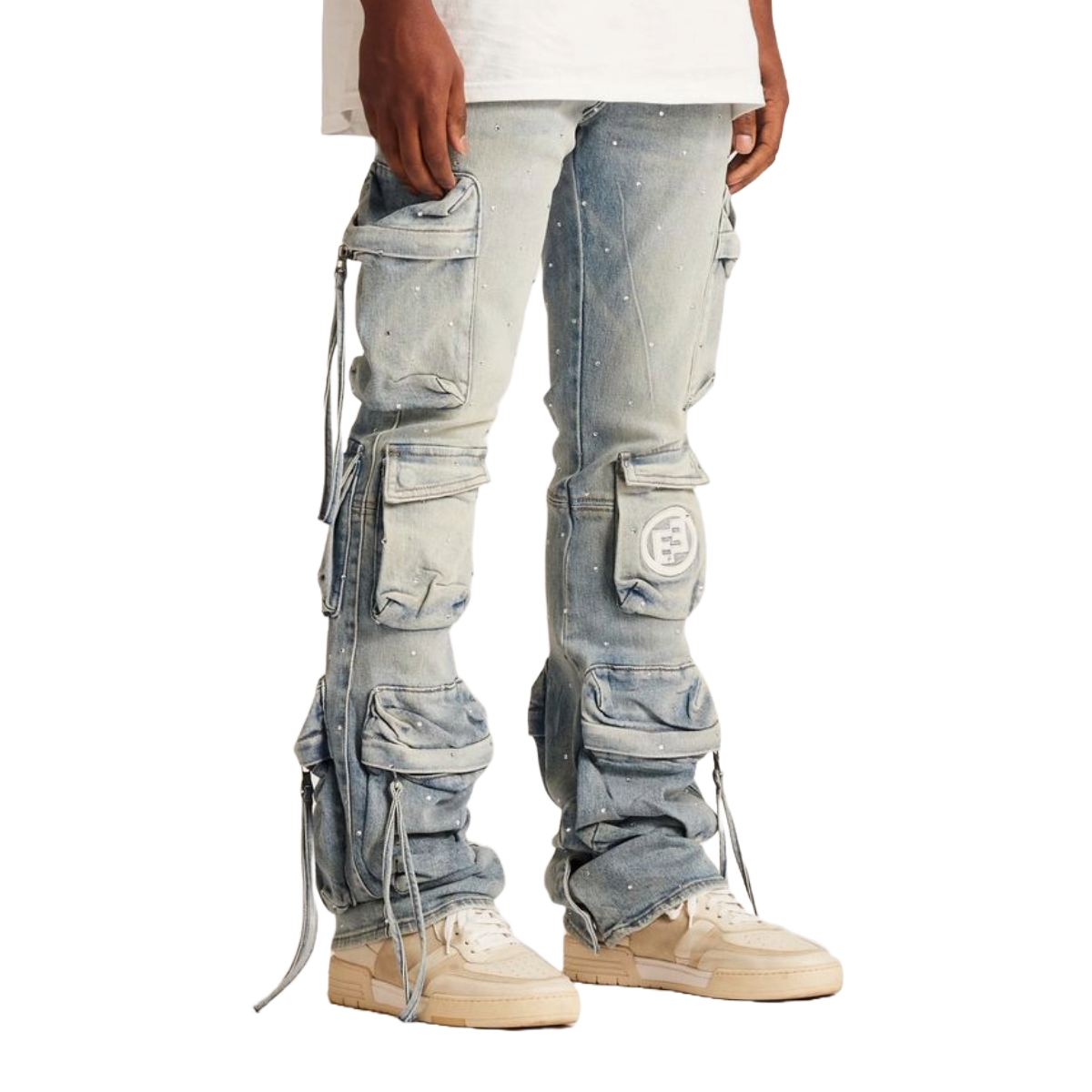 EMBELLISH HAWK CARGO FLARE - ICED BLUE