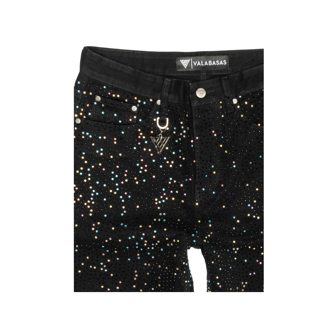 VALABASAS "WEAR" DENIM SHORTS - BLACK