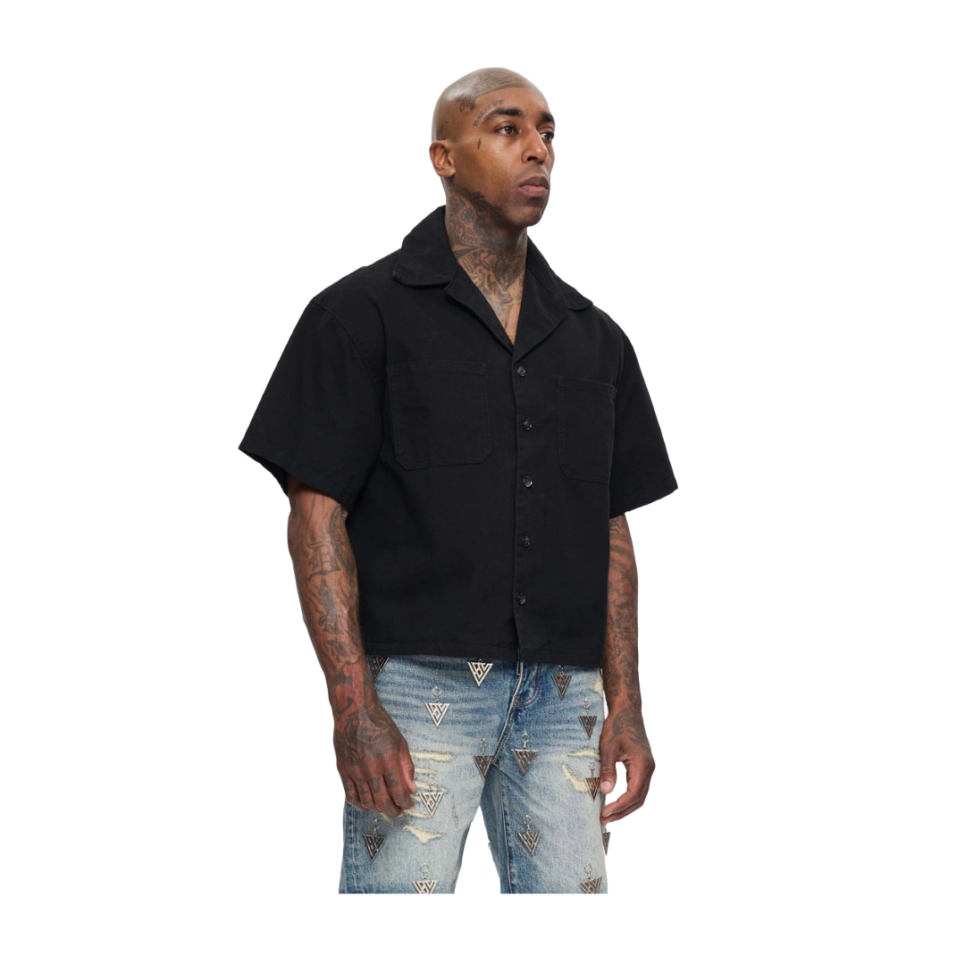 VALABASAS "SHINE" BUTTON DOWN - BLACK
