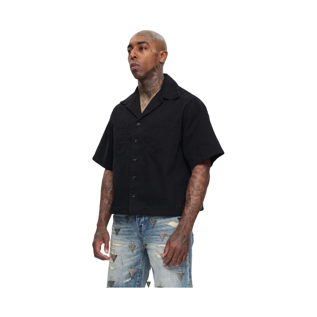 VALABASAS "SHINE" BUTTON DOWN - BLACK