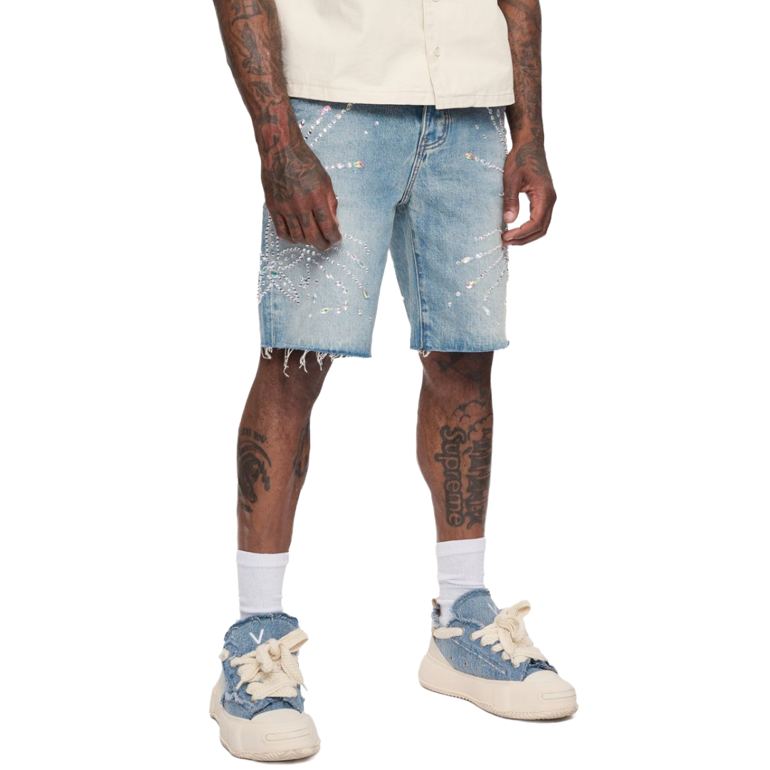 VALABASAS "SAMBA" DENIM SHORTS BLUE