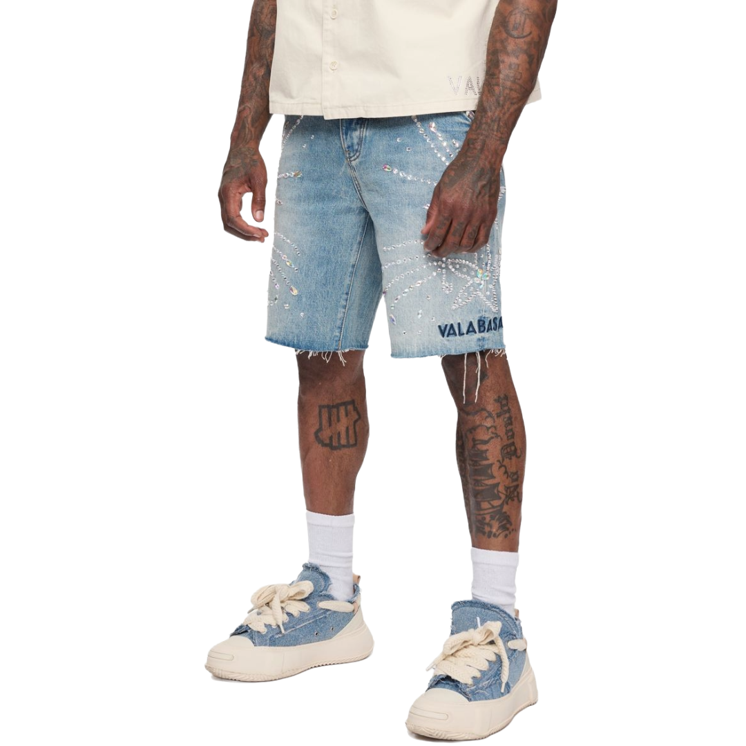 VALABASAS "SAMBA" DENIM SHORTS BLUE