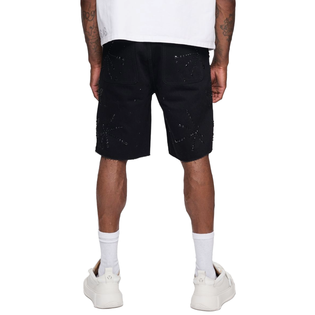 VALABASAS "SAMBA" DENIM SHORTS BLACK